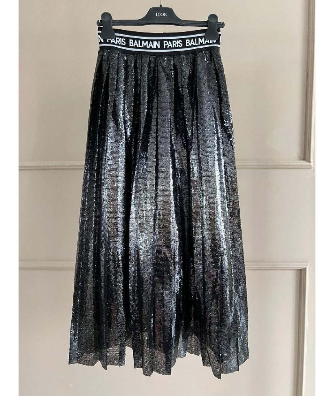 BALMAIN Черная хлопковая юбка макси, фото 10