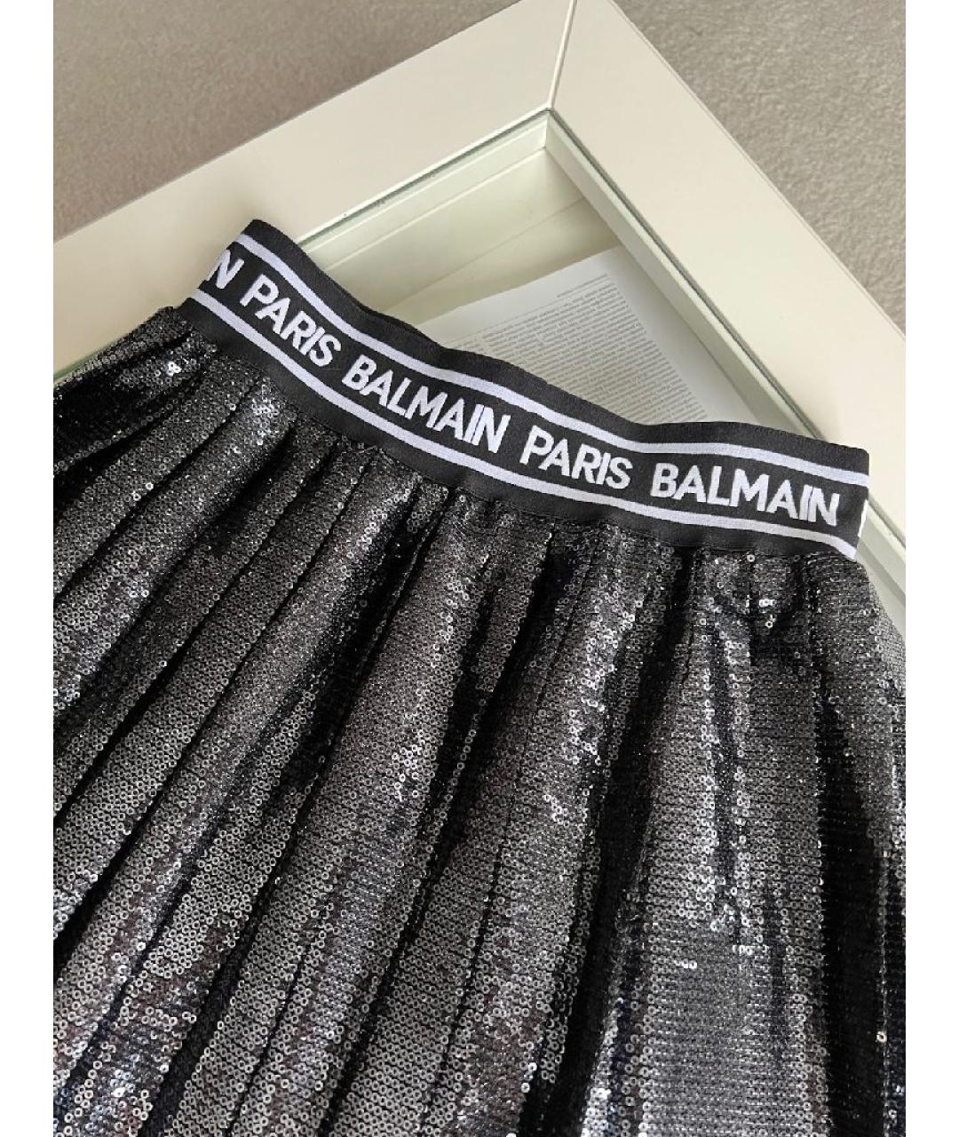 BALMAIN Черная хлопковая юбка макси, фото 3
