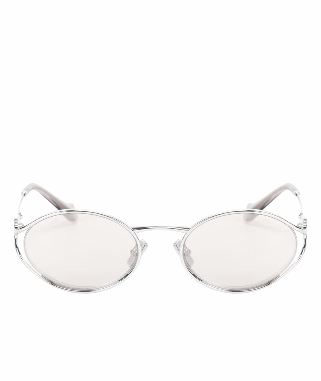 MIU MIU Белые металлические солнцезащитные очки, фото 1