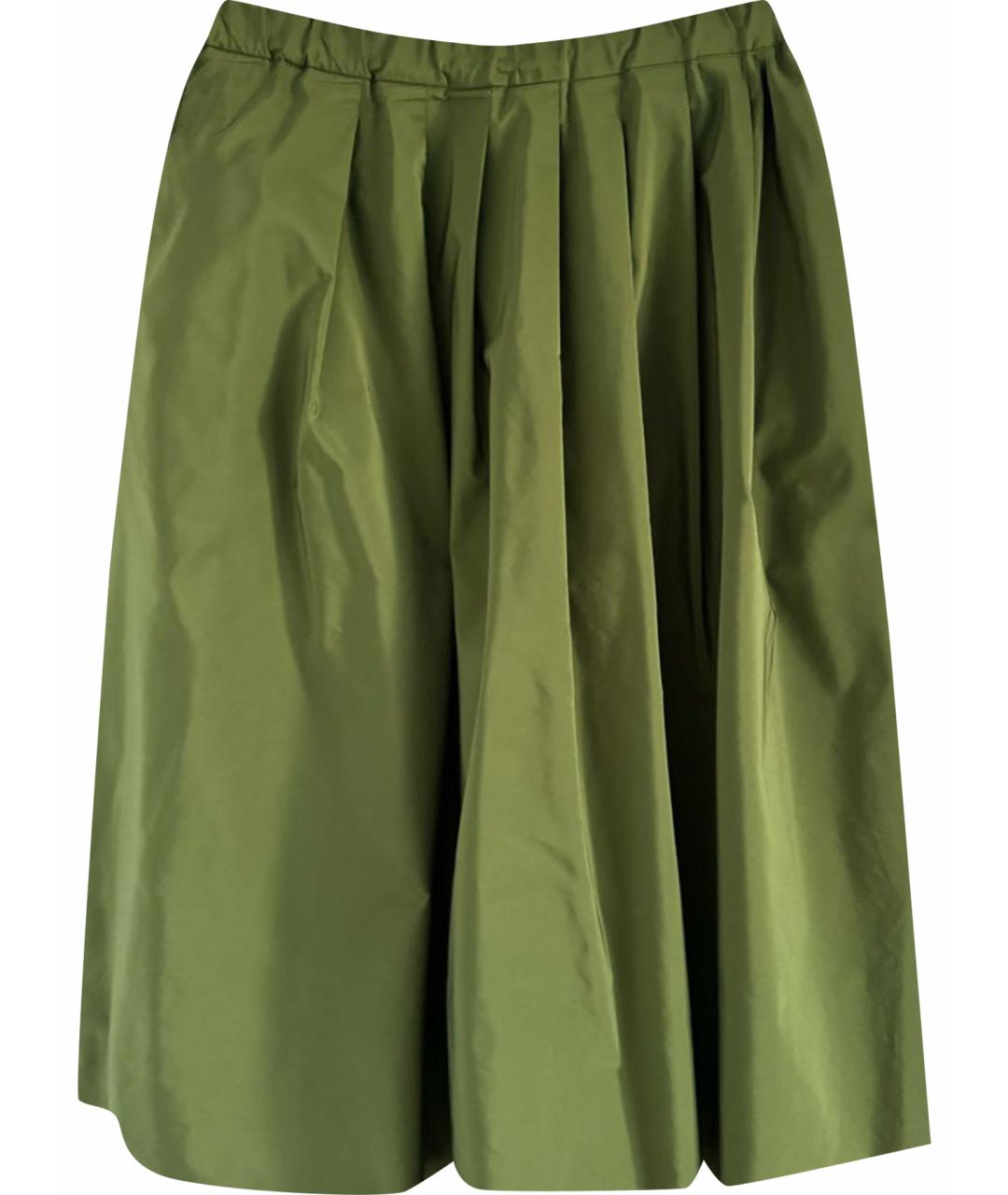 WEEKEND MAX MARA Зеленая хлопковая юбка миди, фото 1