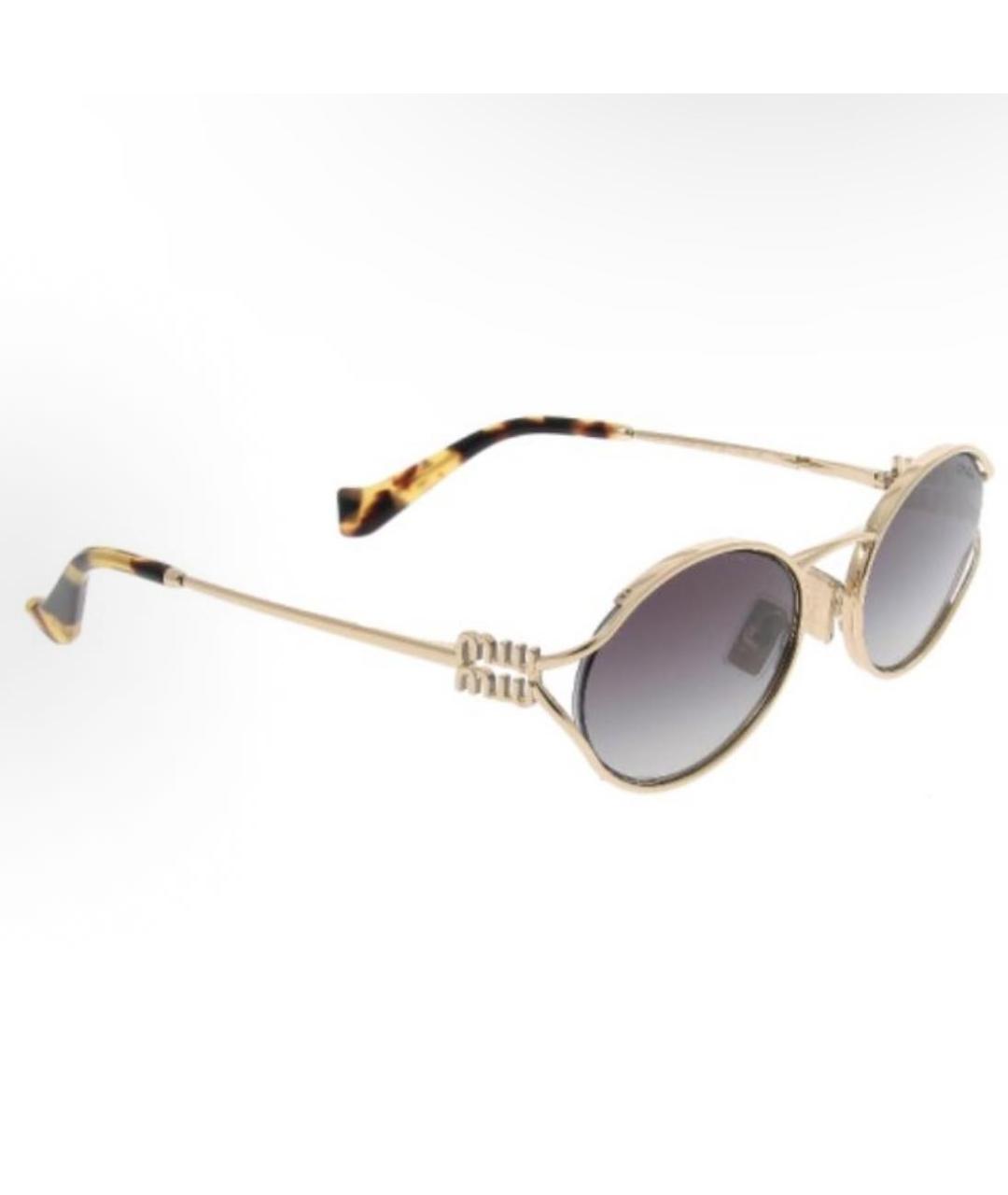 MIU MIU Антрацитовые металлические солнцезащитные очки, фото 4