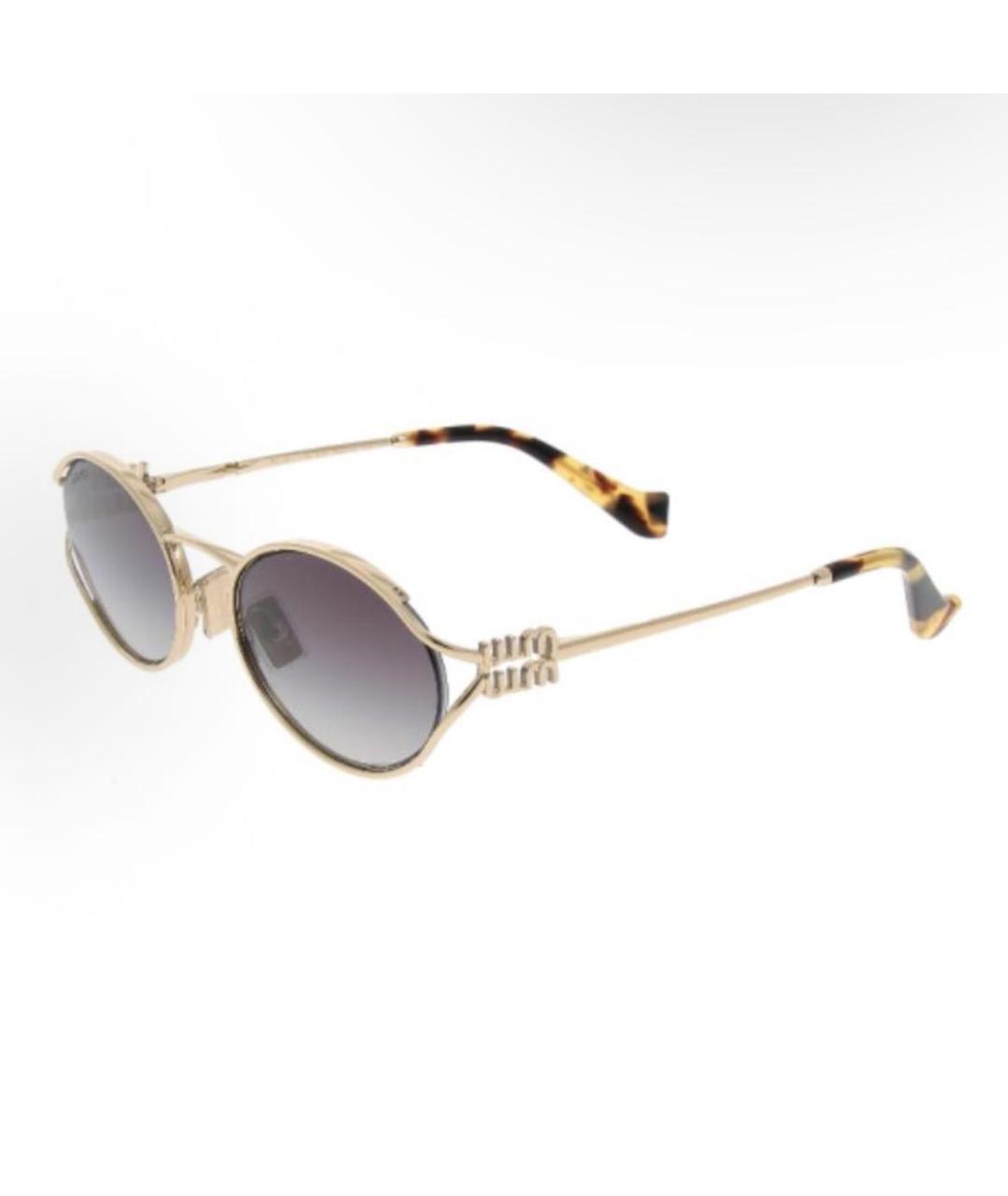 MIU MIU Антрацитовые металлические солнцезащитные очки, фото 2