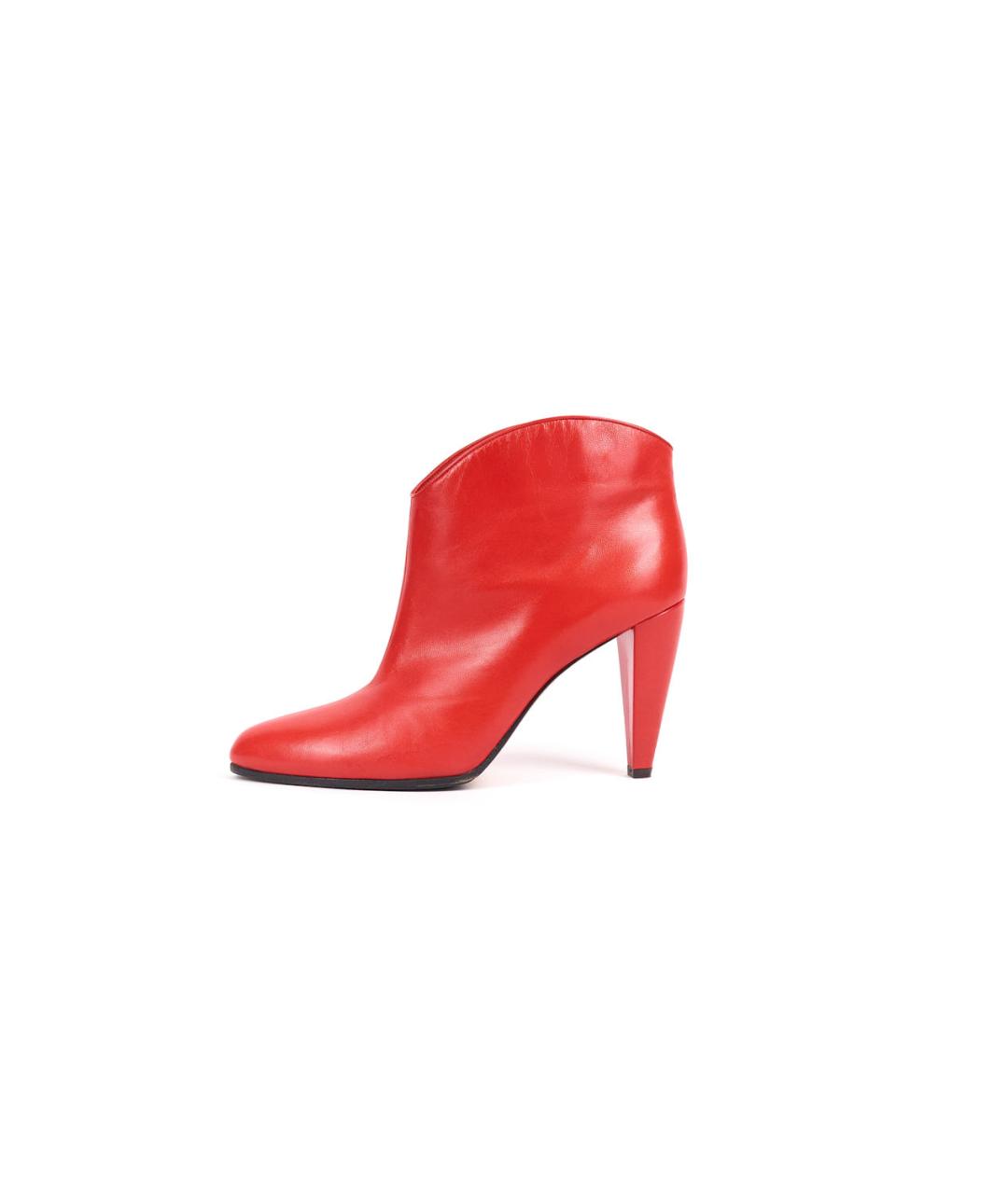 CELINE Красные кожаные ботильоны, фото 6