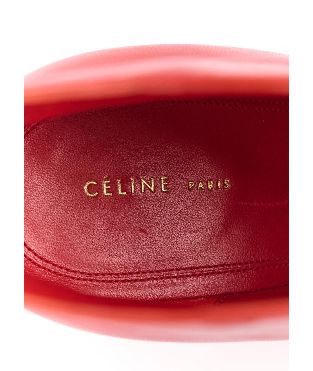 CELINE Красные кожаные ботильоны, фото 3