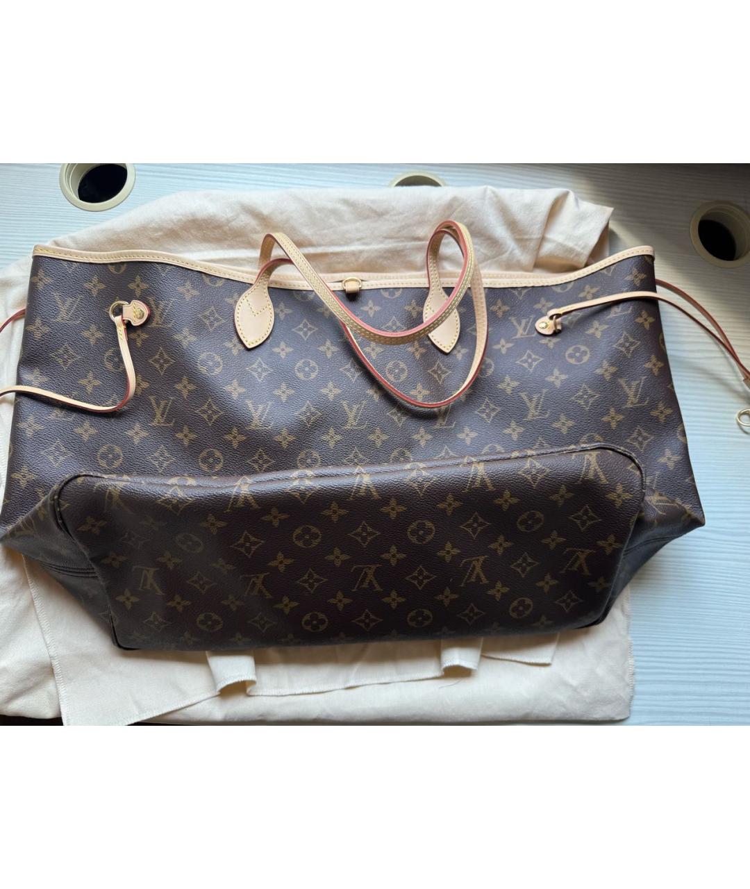 LOUIS VUITTON Коричневая сумка тоут, фото 3