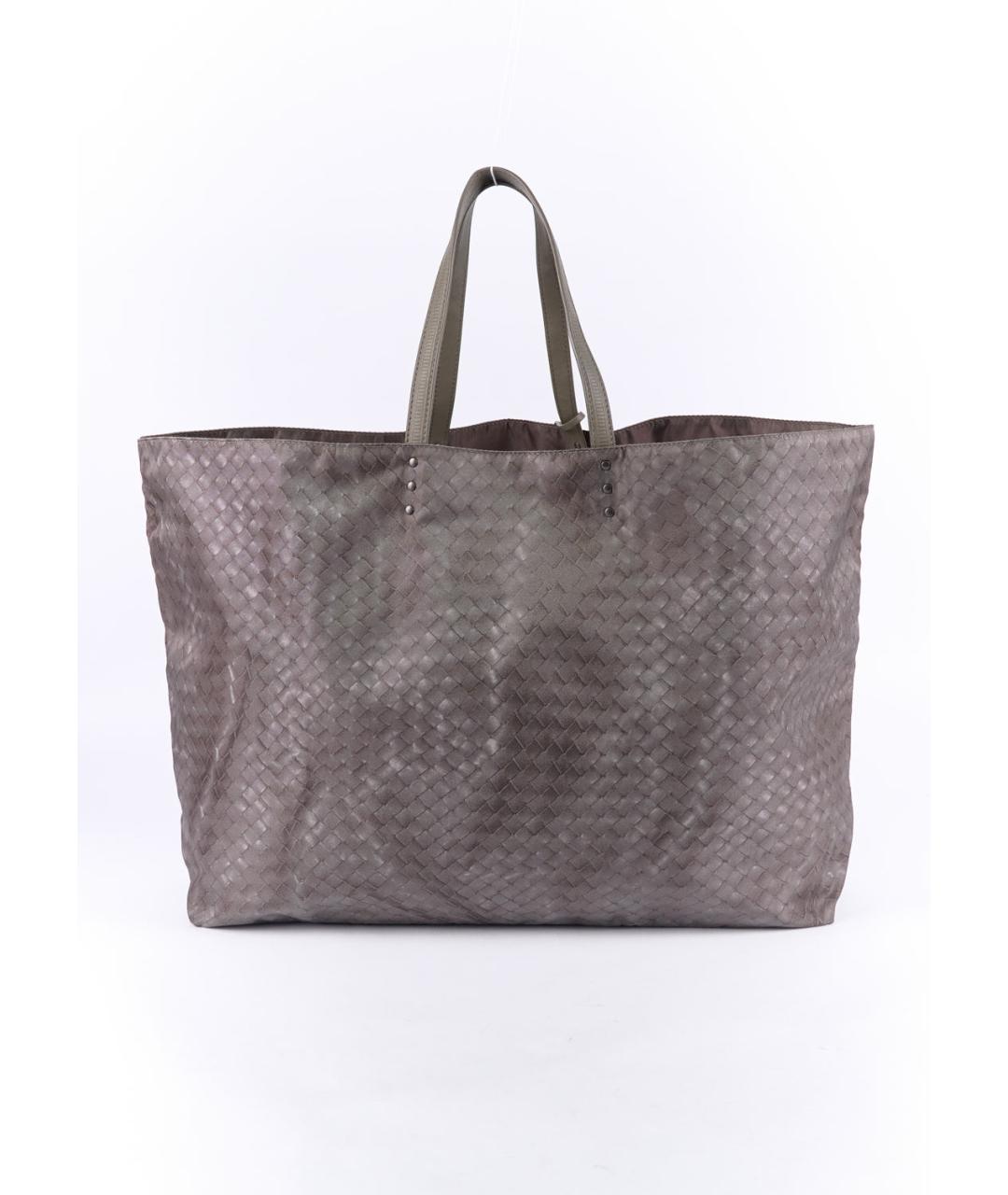 BOTTEGA VENETA Серая тканевая сумка тоут, фото 5