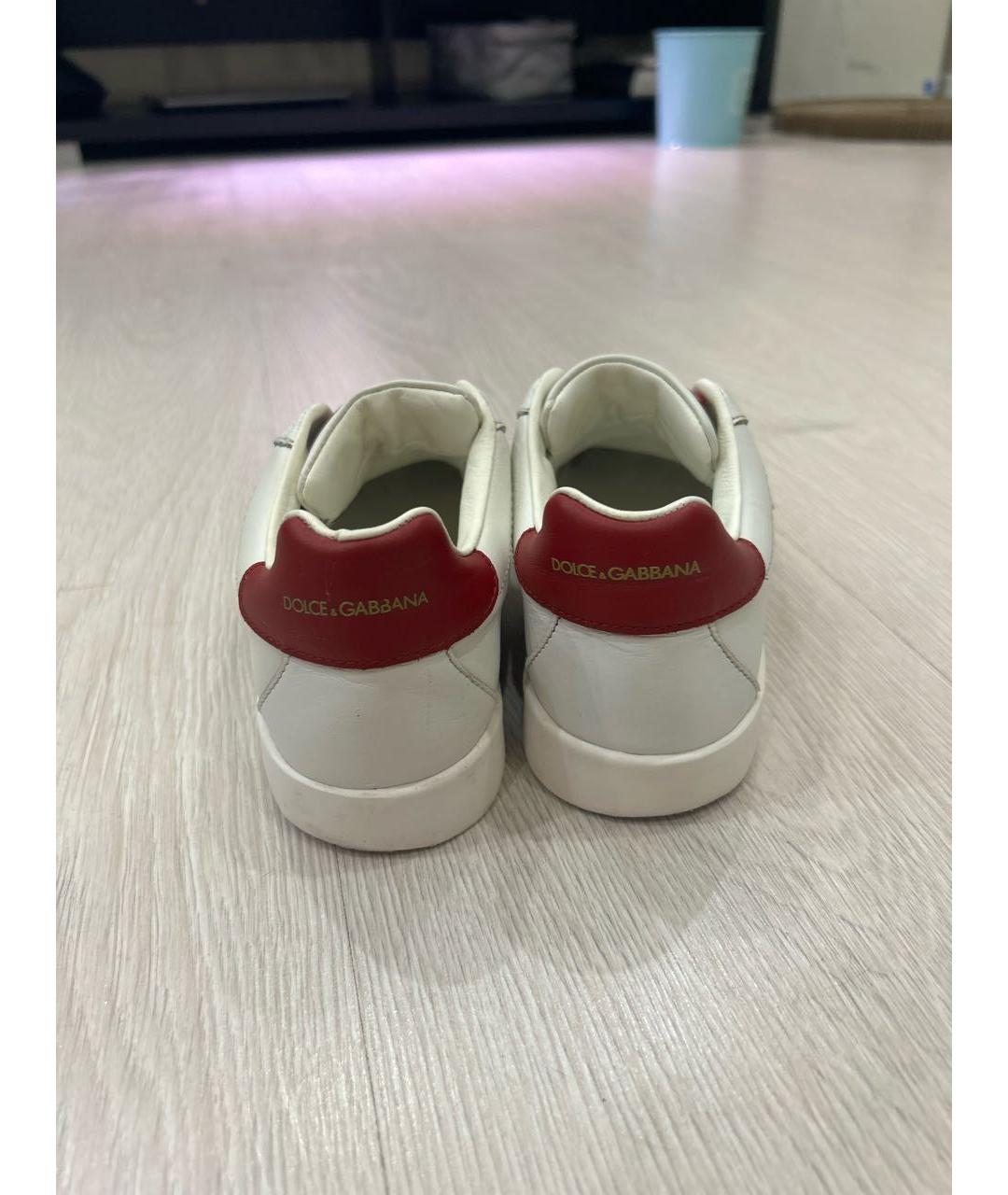 DOLCE & GABBANA KIDS Белые кожаные кеды, фото 4