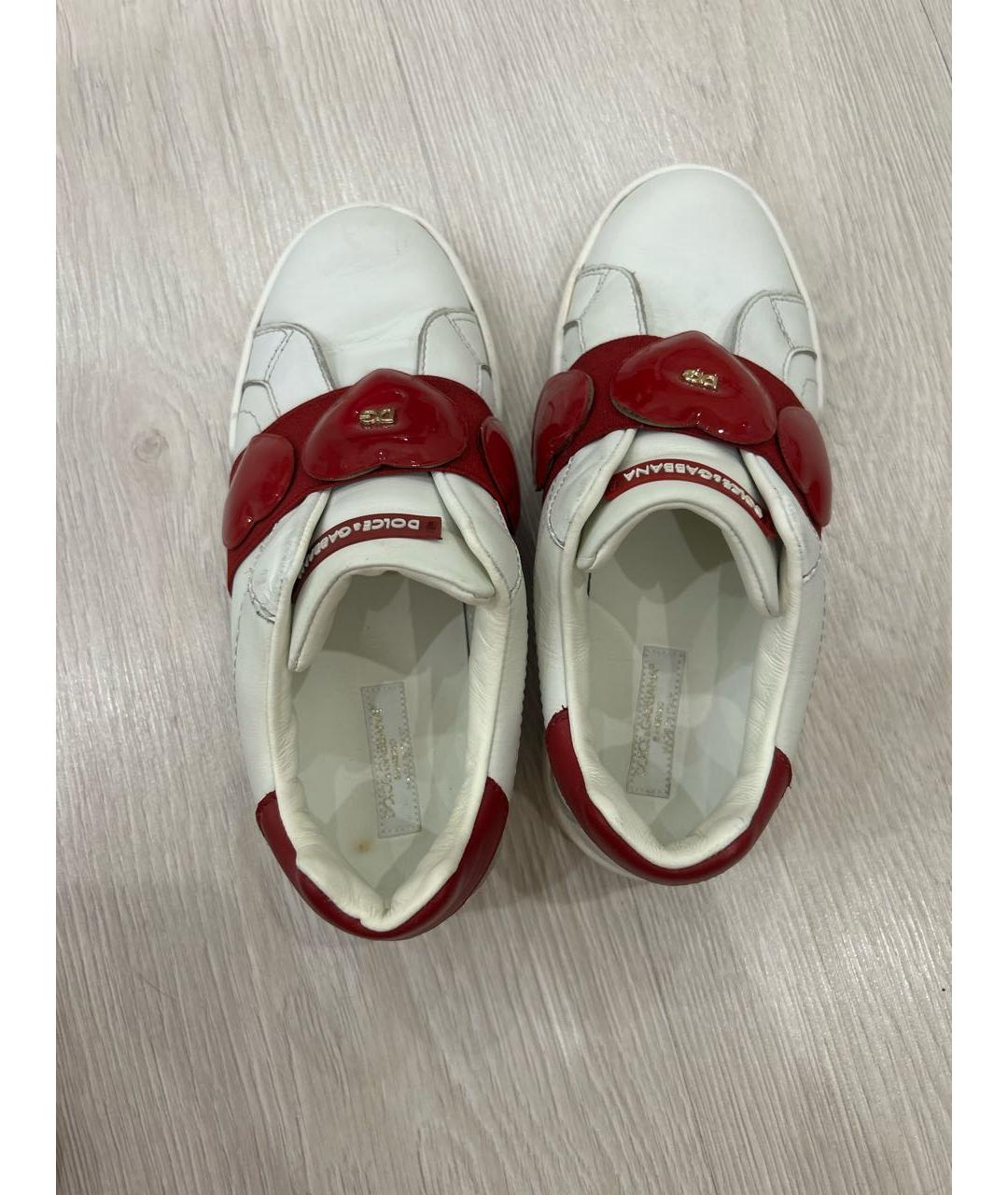 DOLCE & GABBANA KIDS Белые кожаные кеды, фото 3