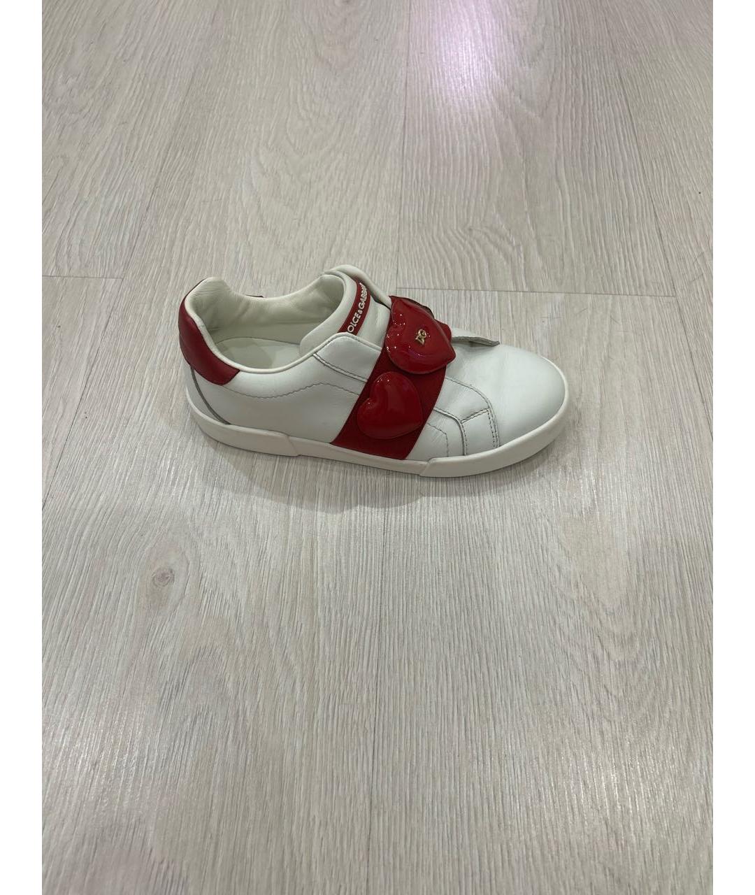 DOLCE & GABBANA KIDS Белые кожаные кеды, фото 7