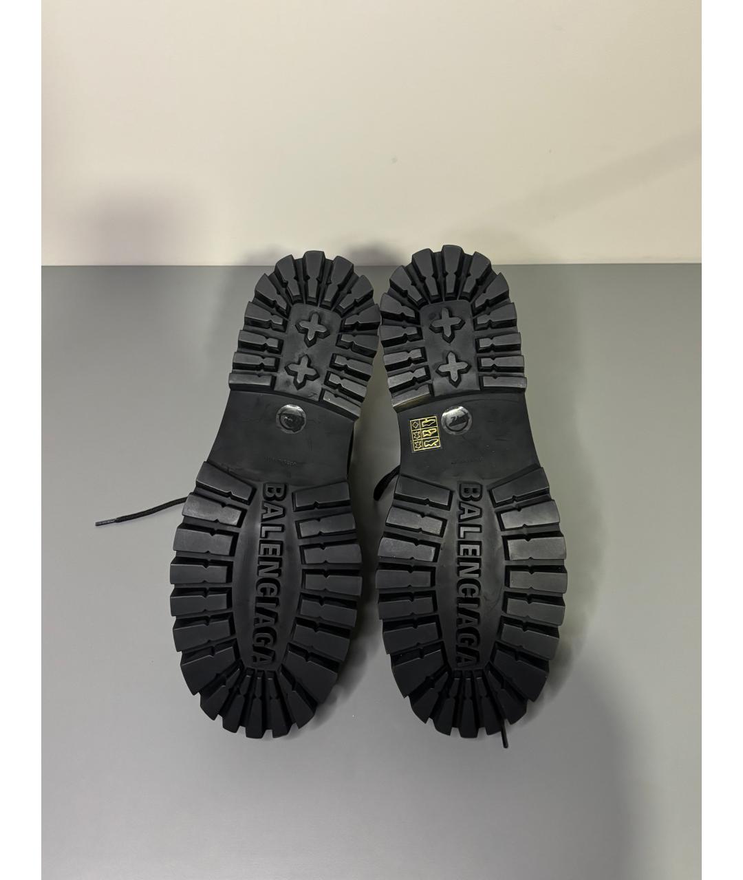 BALENCIAGA Черные кожаные высокие ботинки, фото 5