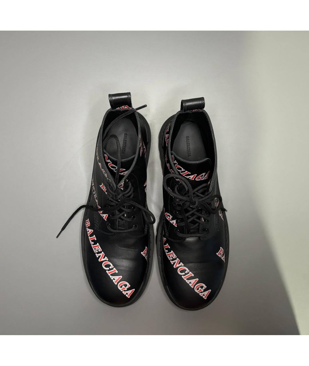 BALENCIAGA Черные кожаные высокие ботинки, фото 3
