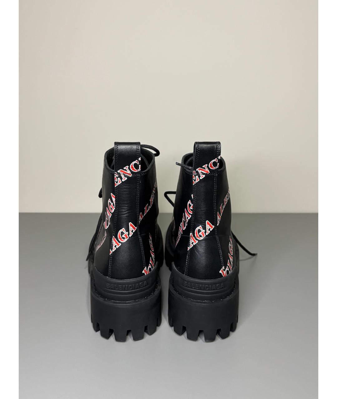BALENCIAGA Черные кожаные высокие ботинки, фото 2
