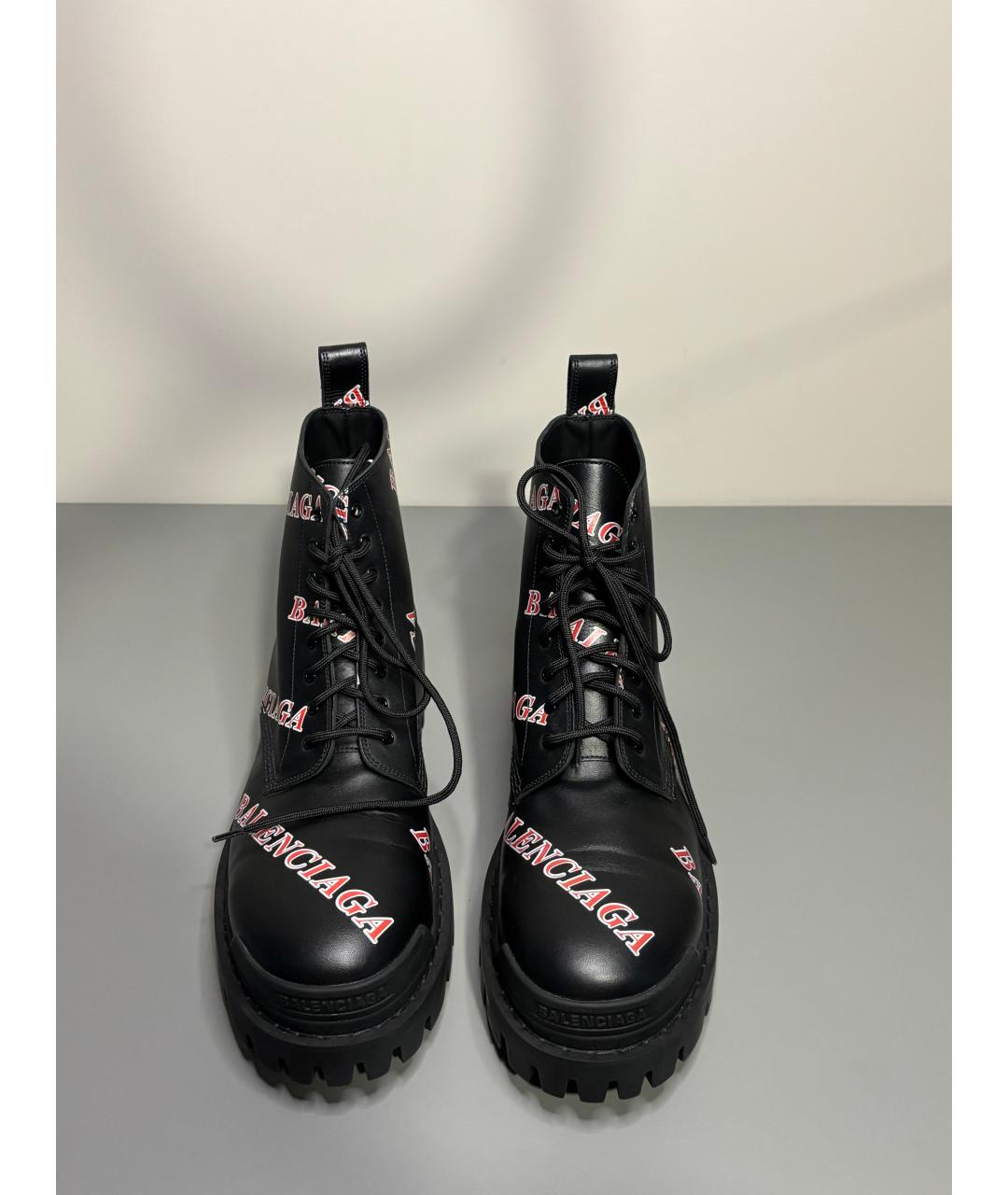 BALENCIAGA Черные кожаные высокие ботинки, фото 4