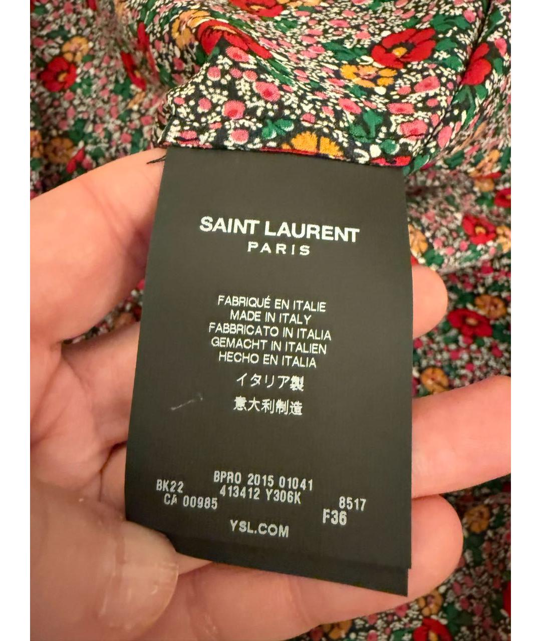 SAINT LAURENT Мульти шелковый костюм с юбками, фото 5