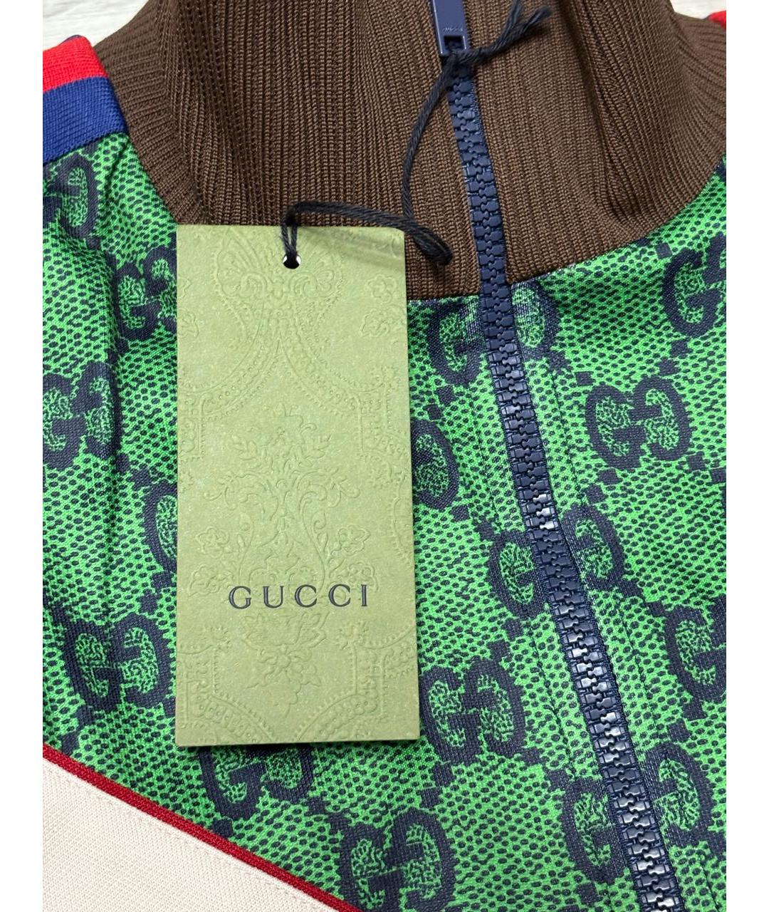 GUCCI Зеленая хлопко-эластановая куртка, фото 4