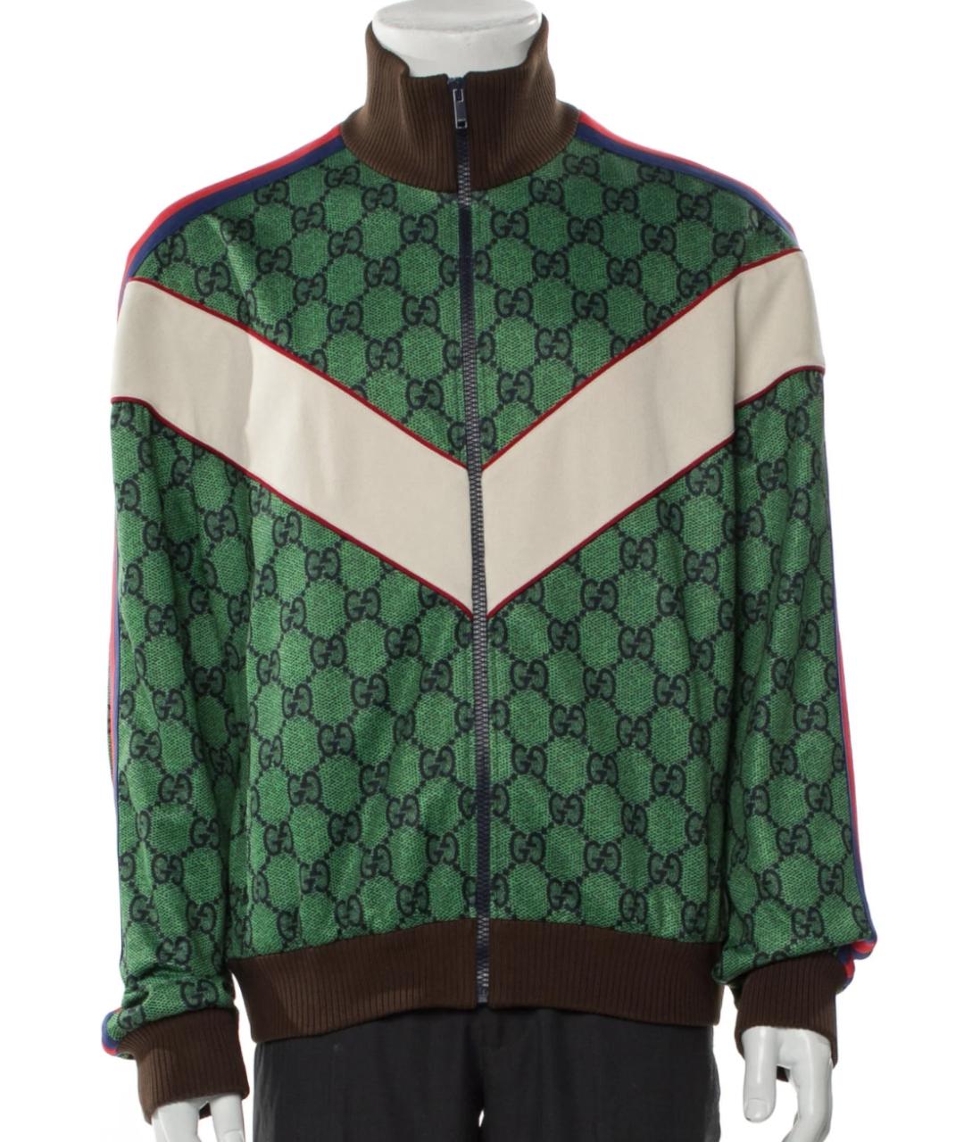 GUCCI Зеленая хлопко-эластановая куртка, фото 1