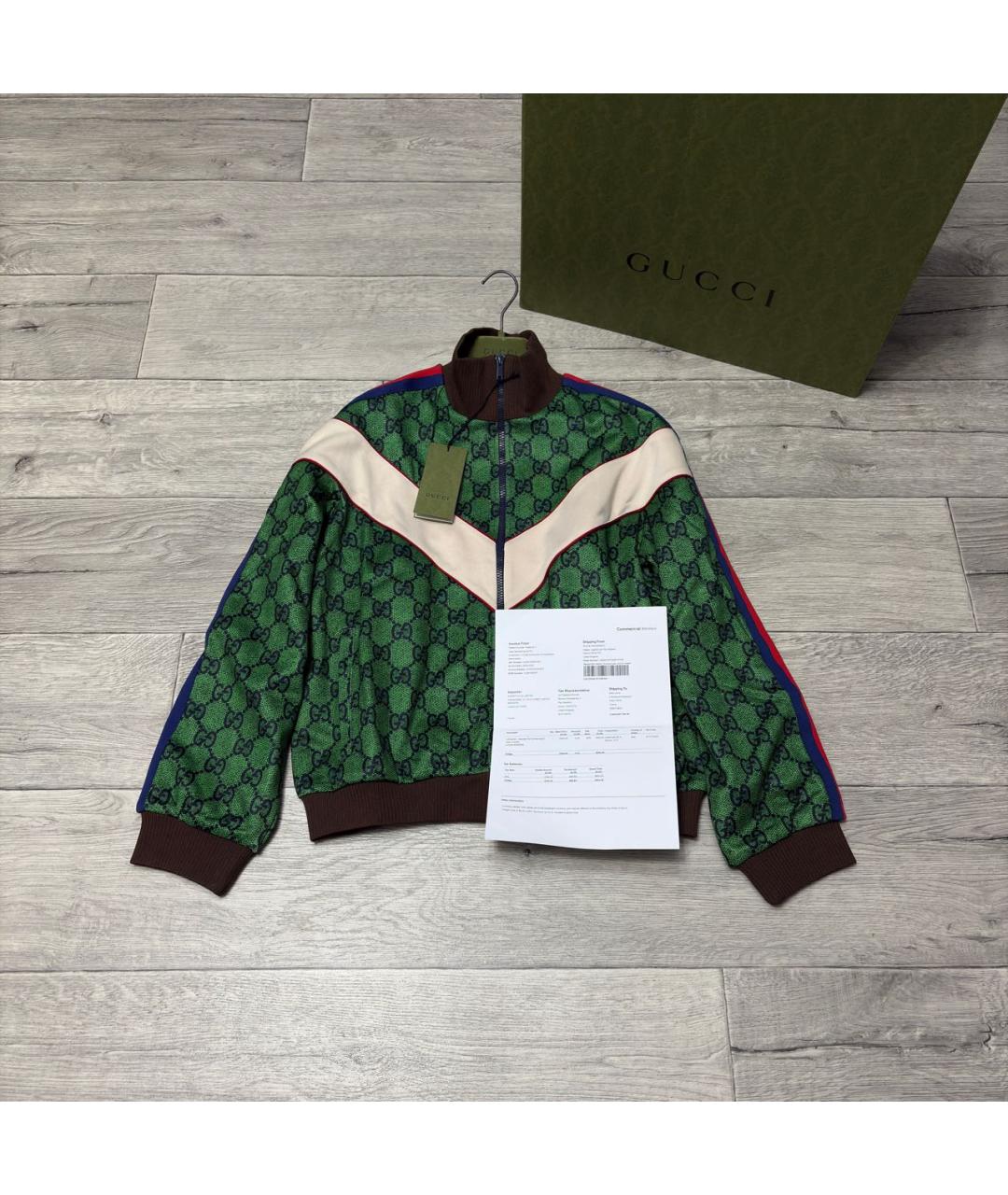 GUCCI Зеленая хлопко-эластановая куртка, фото 2