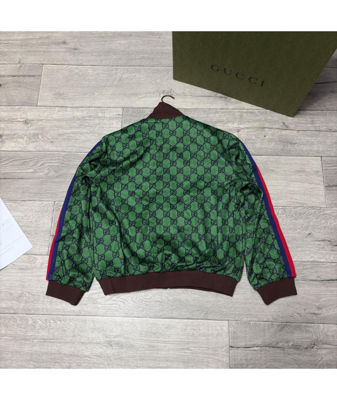 GUCCI Зеленая хлопко-эластановая куртка, фото 3
