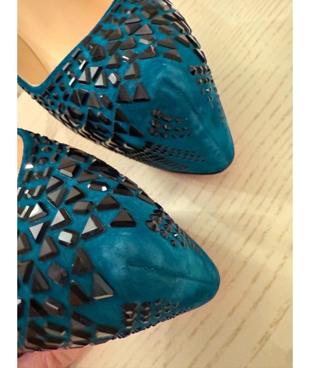 CHRISTIAN LOUBOUTIN Зеленые замшевые туфли, фото 4