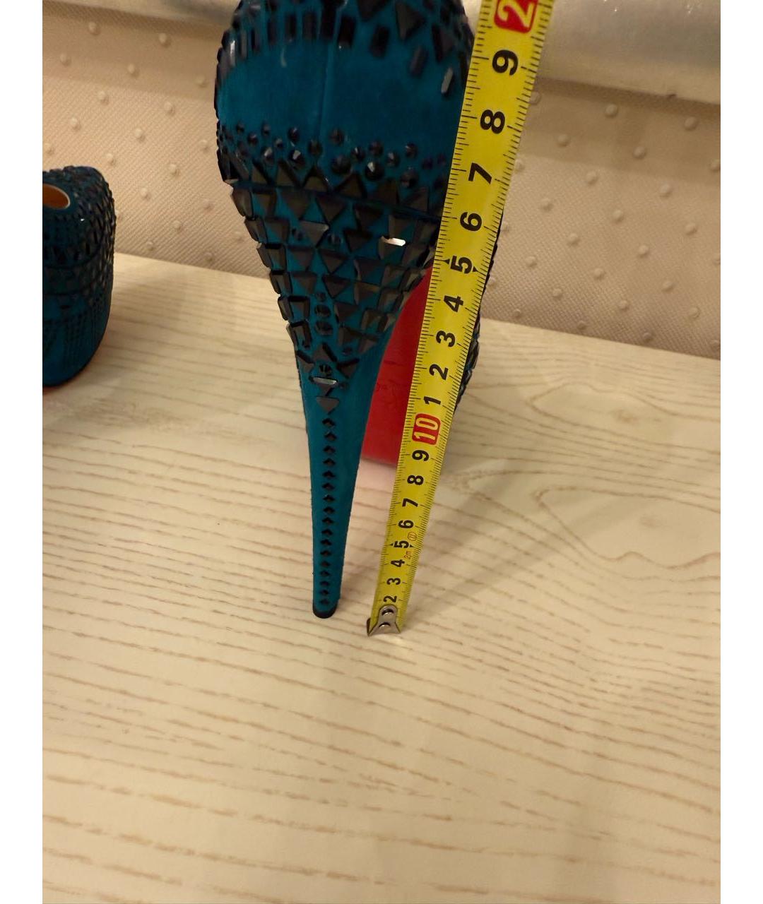 CHRISTIAN LOUBOUTIN Зеленые замшевые туфли, фото 7