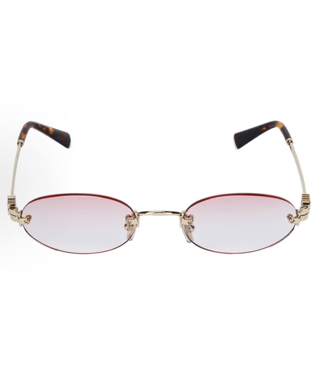 MIU MIU Розовые металлические солнцезащитные очки, фото 2