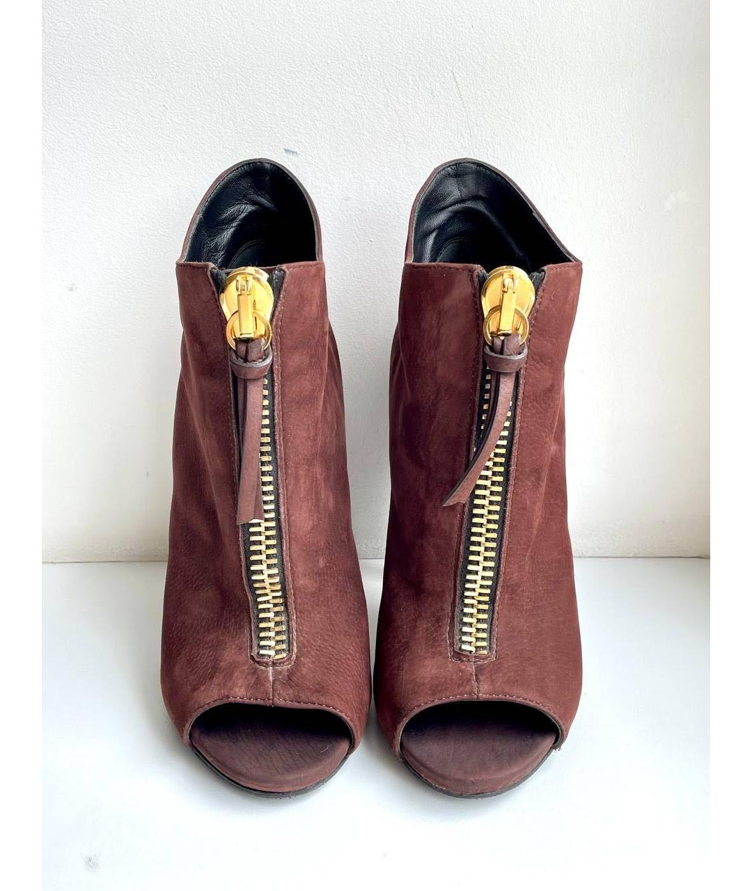 GIUSEPPE ZANOTTI DESIGN Коричневые нубуковые ботильоны, фото 3