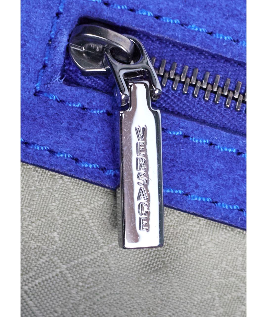 VERSACE Фиолетовая сумка с короткими ручками из экзотической кожи, фото 7