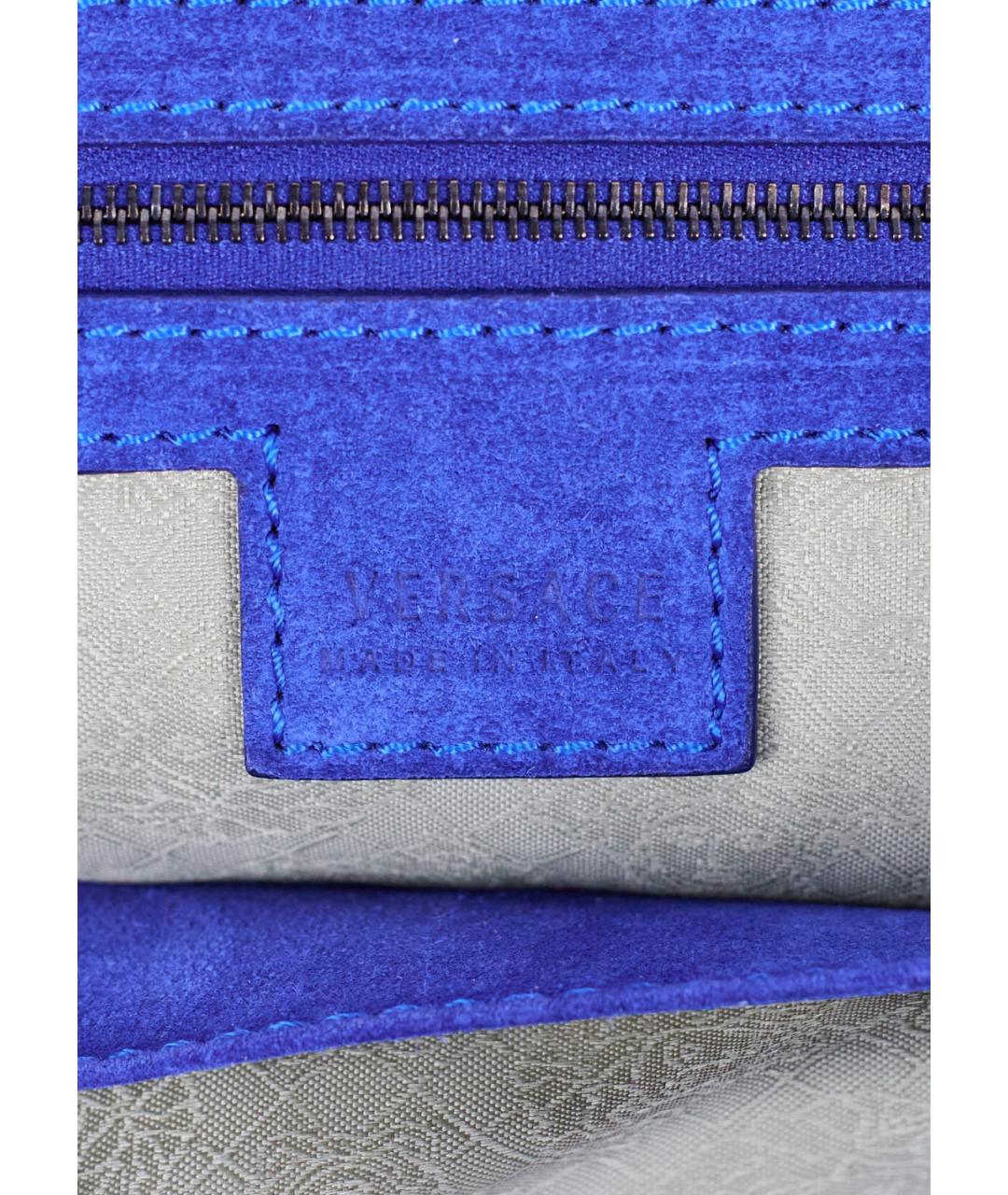 VERSACE Фиолетовая сумка с короткими ручками из экзотической кожи, фото 6
