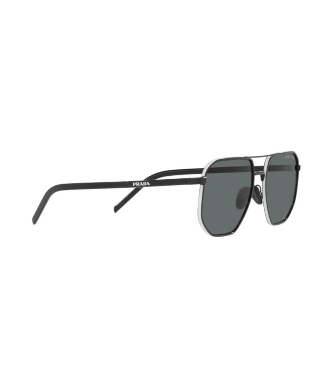 PRADA Черные металлические солнцезащитные очки, фото 2