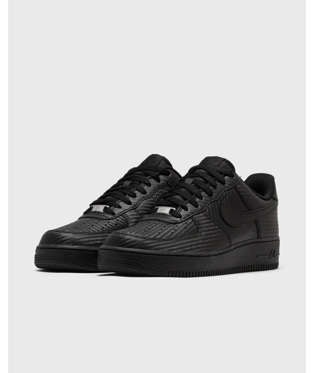 NIKE Черные кожаные низкие кроссовки / кеды, фото 2