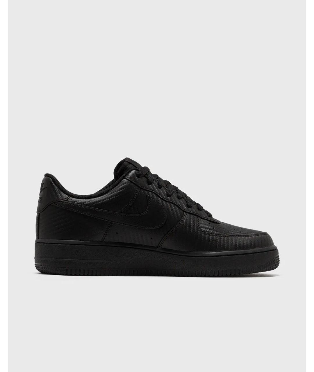 NIKE Черные кожаные низкие кроссовки / кеды, фото 3