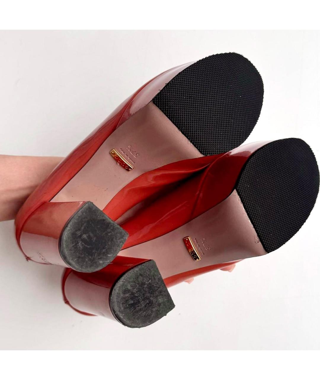 GUCCI Оранжевое туфли из лакированной кожи, фото 6