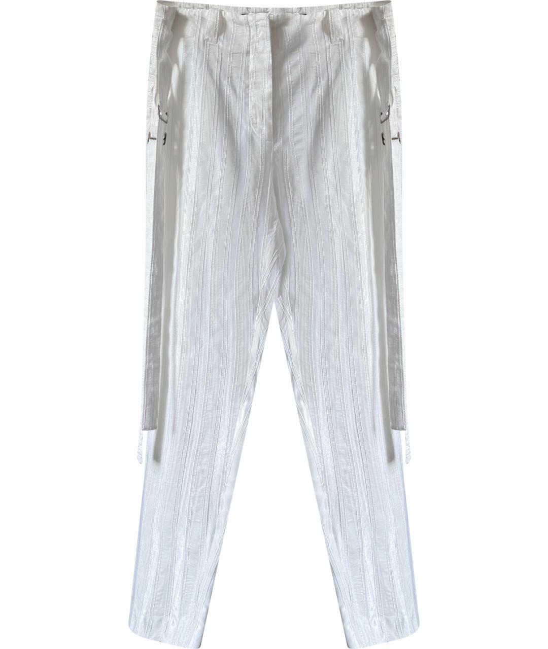 ANN DEMEULEMEESTER Белые вискозные брюки узкие, фото 1