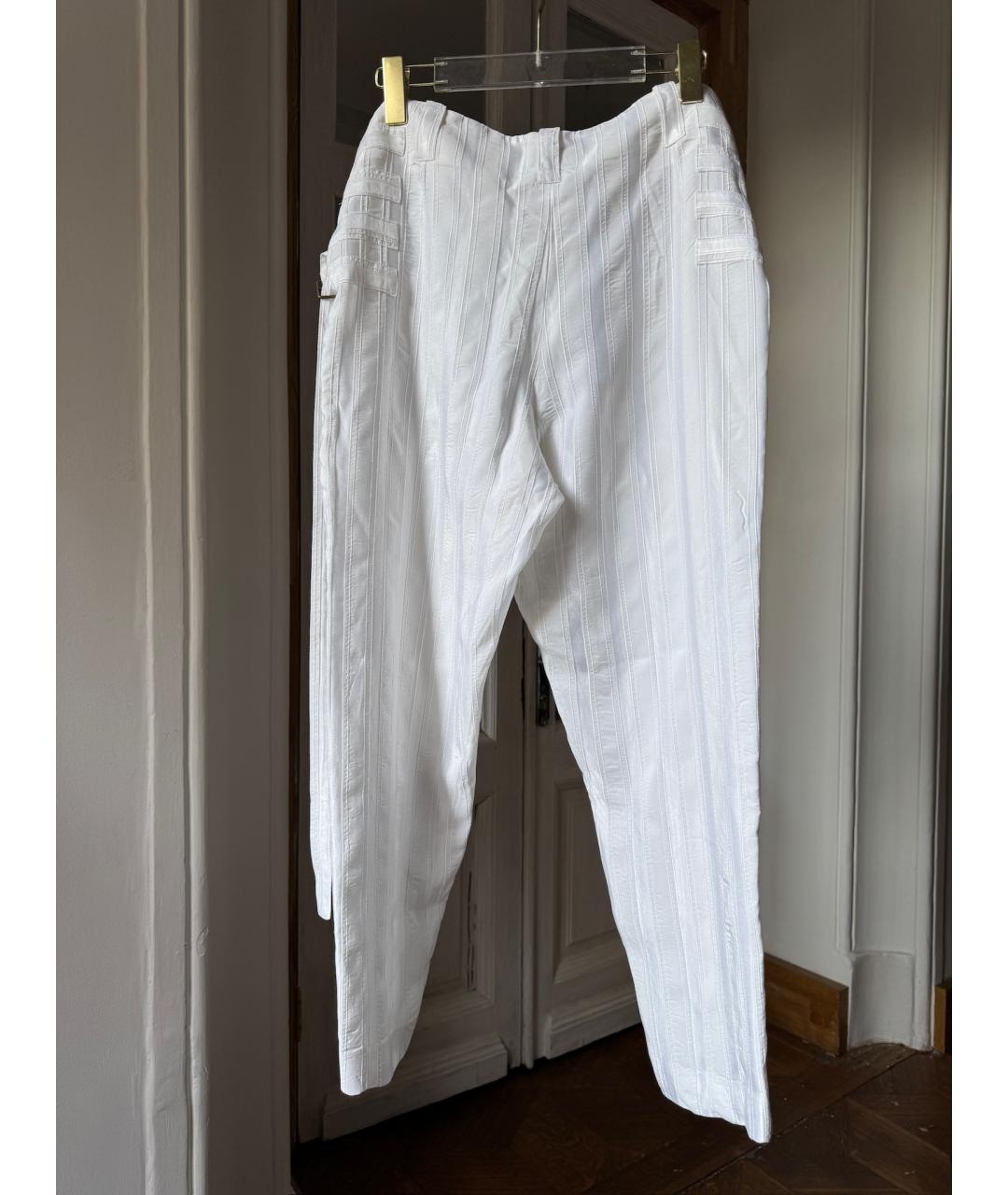 ANN DEMEULEMEESTER Белые вискозные брюки узкие, фото 3
