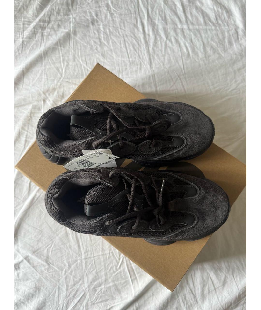ADIDAS YEEZY Черные замшевые низкие кроссовки / кеды, фото 3
