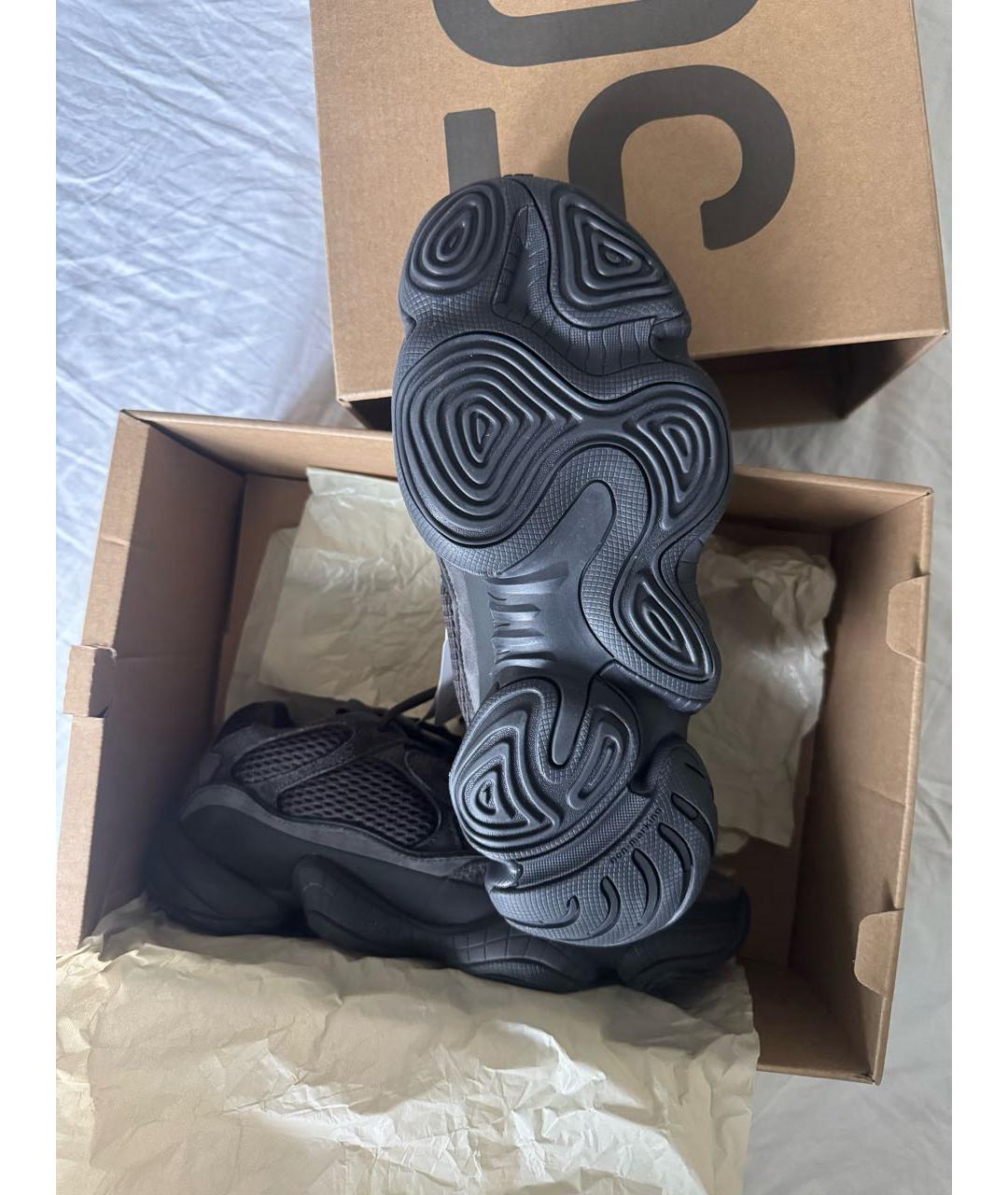 ADIDAS YEEZY Черные замшевые низкие кроссовки / кеды, фото 2