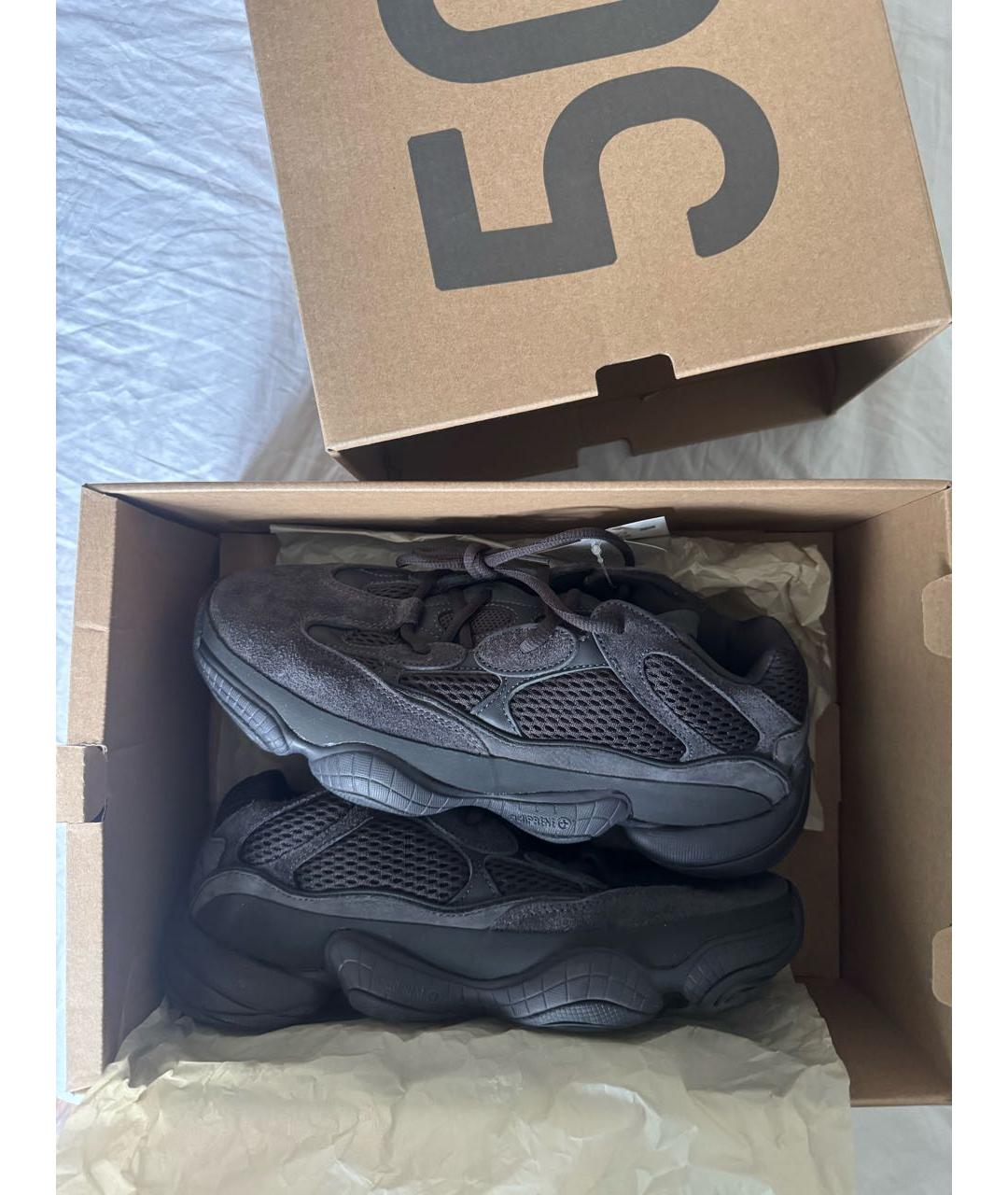 ADIDAS YEEZY Черные замшевые низкие кроссовки / кеды, фото 5