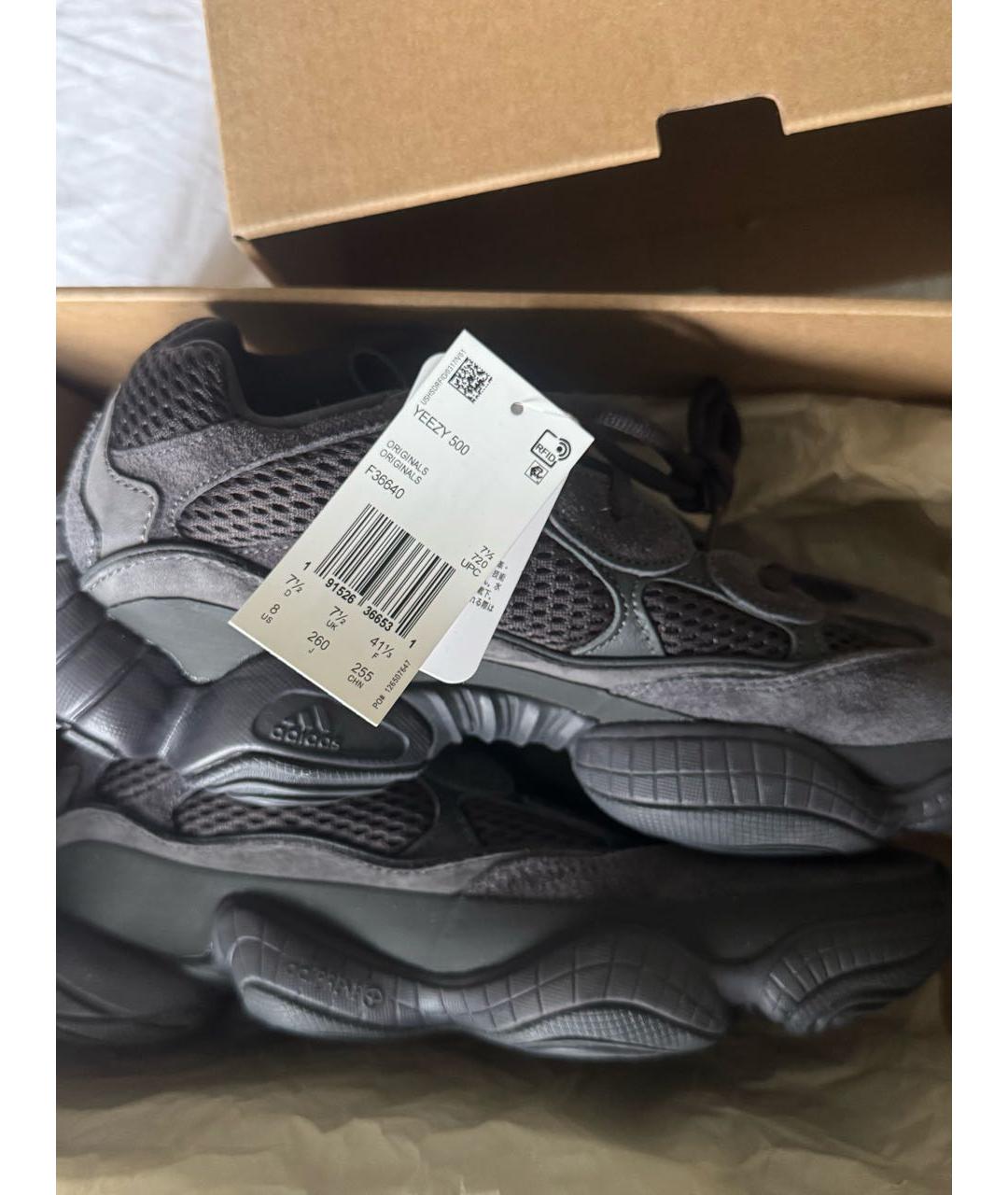 ADIDAS YEEZY Черные замшевые низкие кроссовки / кеды, фото 4