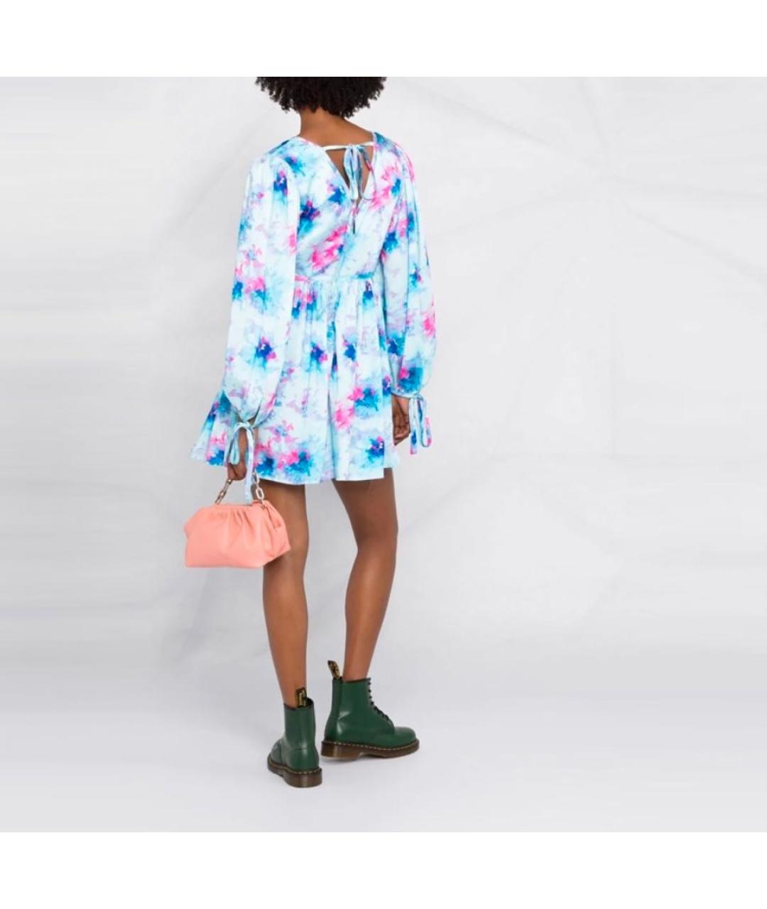 MSGM Голубое полиэстеровое коктейльное платье, фото 3