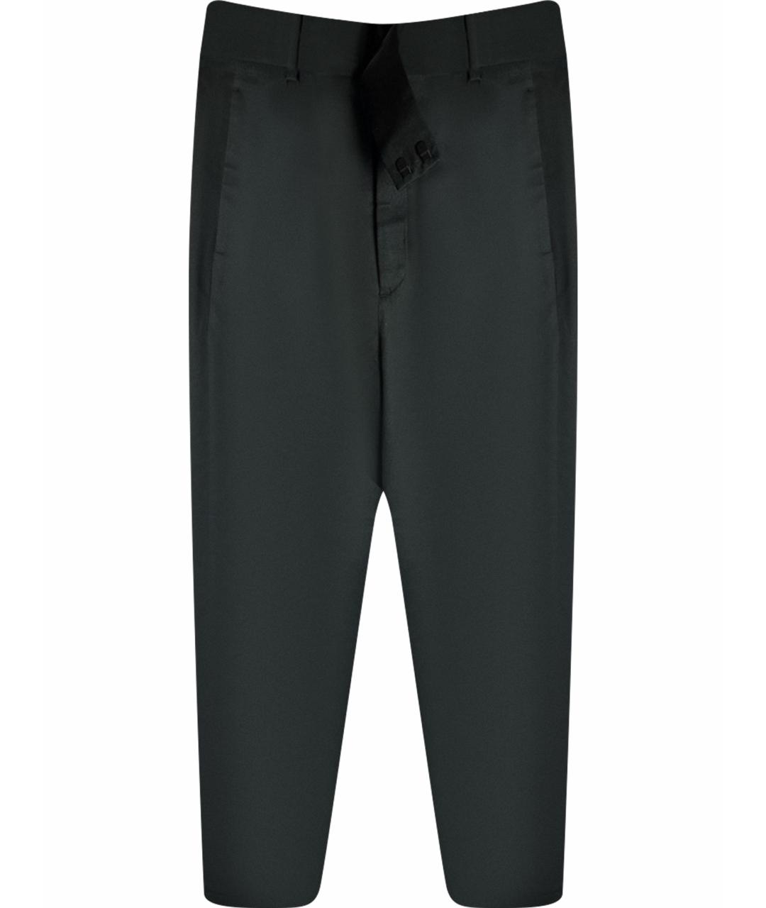 SAINT LAURENT Черные хлопковые прямые брюки, фото 1