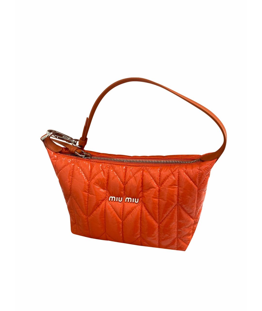 MIU MIU Оранжевая сумка через плечо из лакированной кожи, фото 1