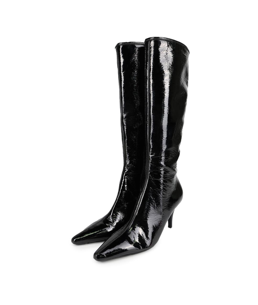 PRADA Черные сапоги из лакированной кожи, фото 2