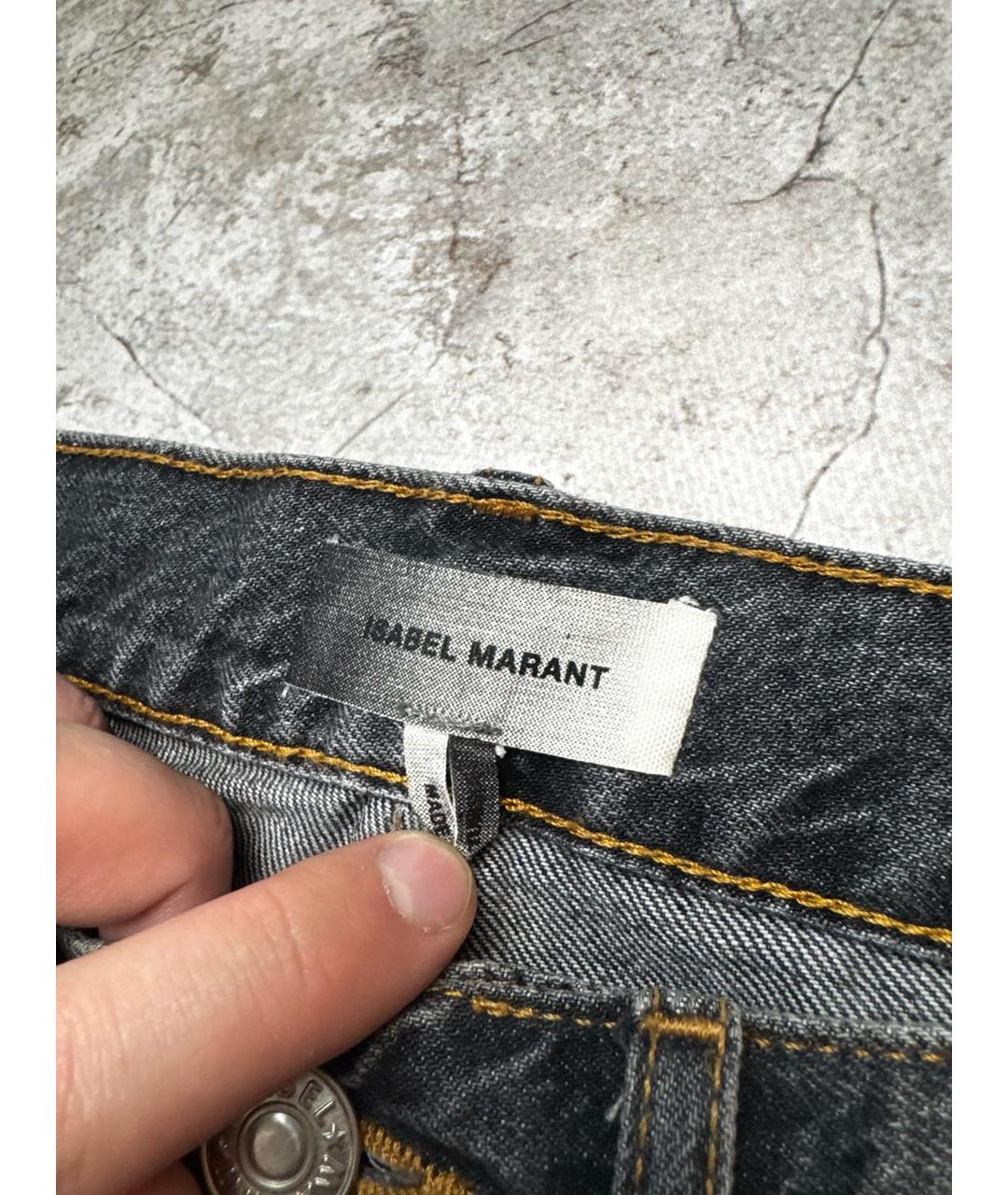 ISABEL MARANT Антрацитовые хлопковые джинсы, фото 3