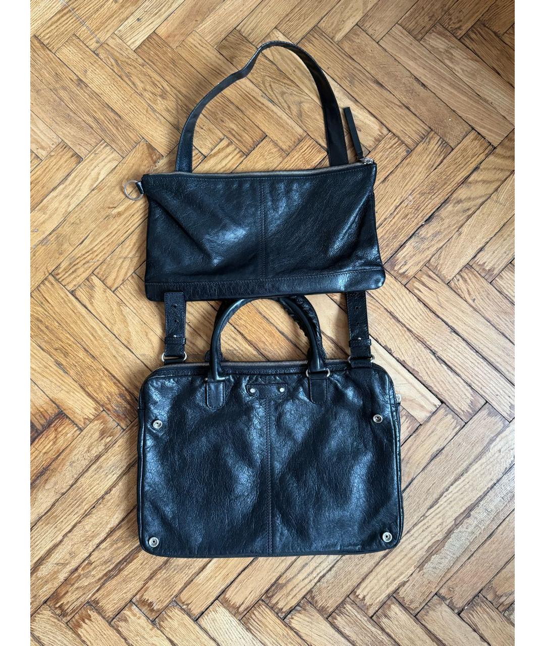 BALENCIAGA Черная кожаная сумка на плечо, фото 2
