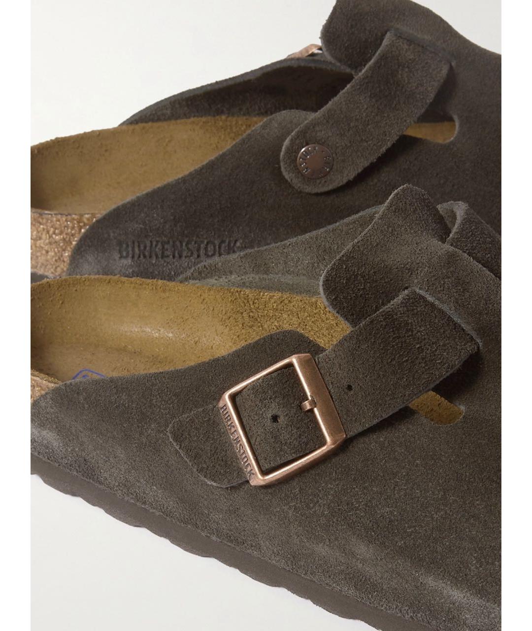 BIRKENSTOCK Коричневые замшевые сабо, фото 4