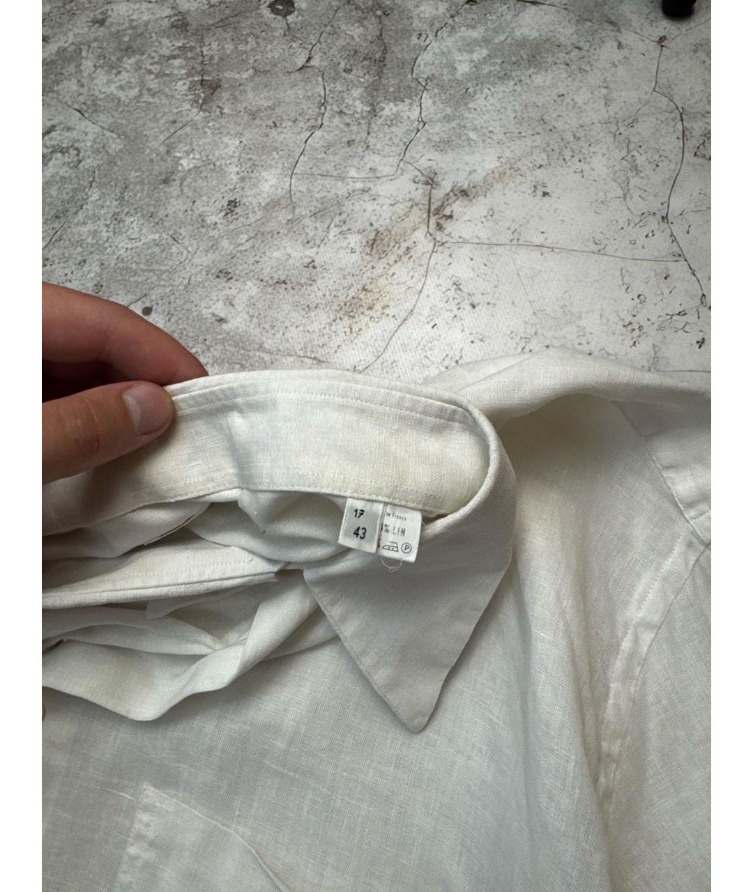 LANVIN Белая льняная классическая рубашка, фото 3