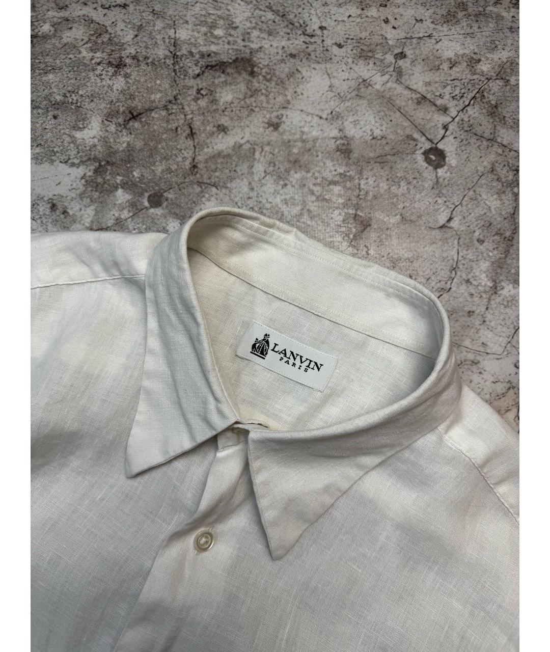 LANVIN Белая льняная классическая рубашка, фото 2