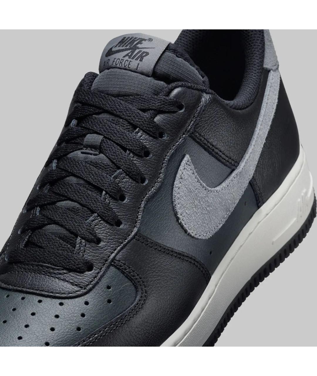 NIKE Антрацитовые кожаные низкие кроссовки / кеды, фото 7