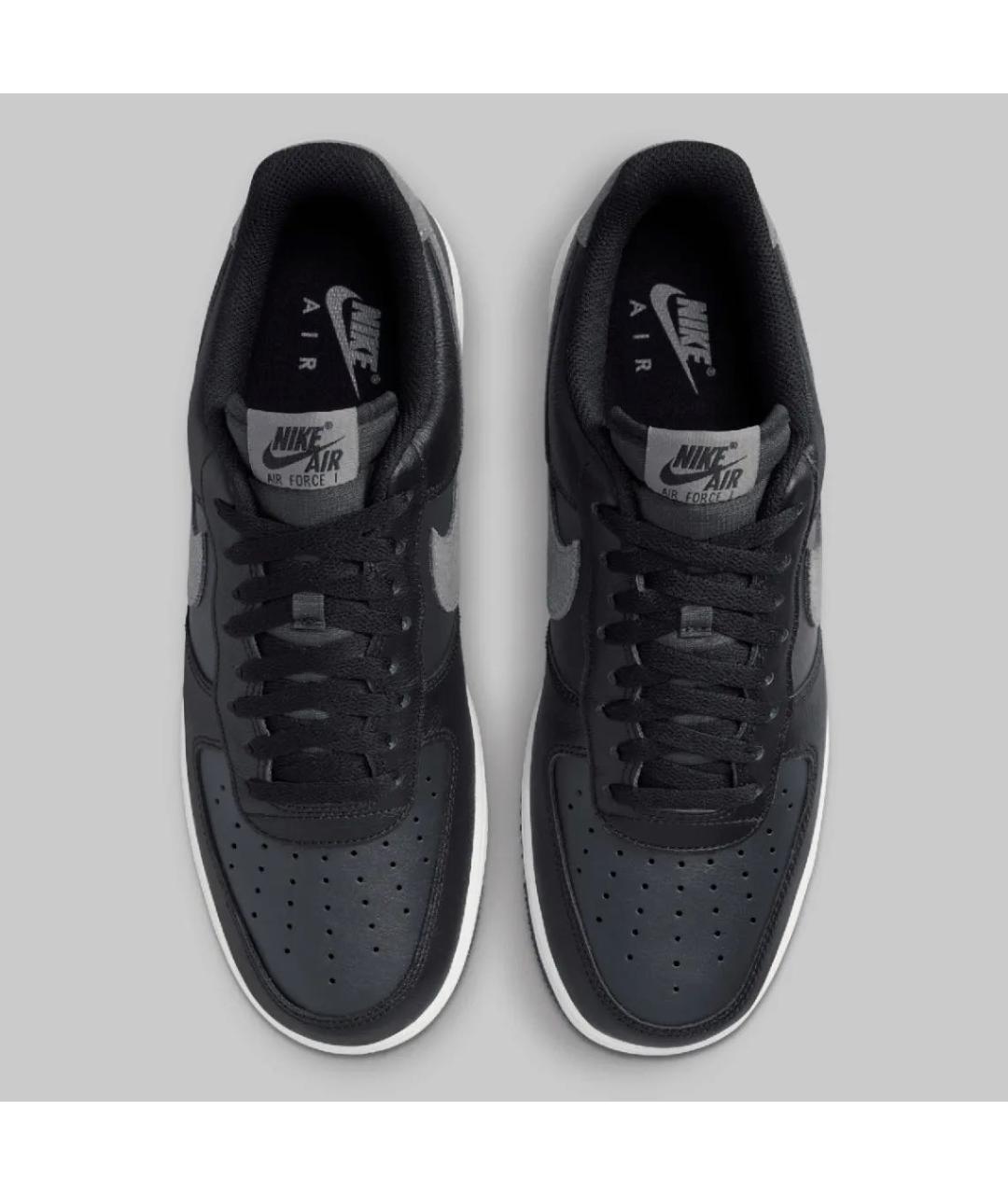 NIKE Антрацитовые кожаные низкие кроссовки / кеды, фото 5