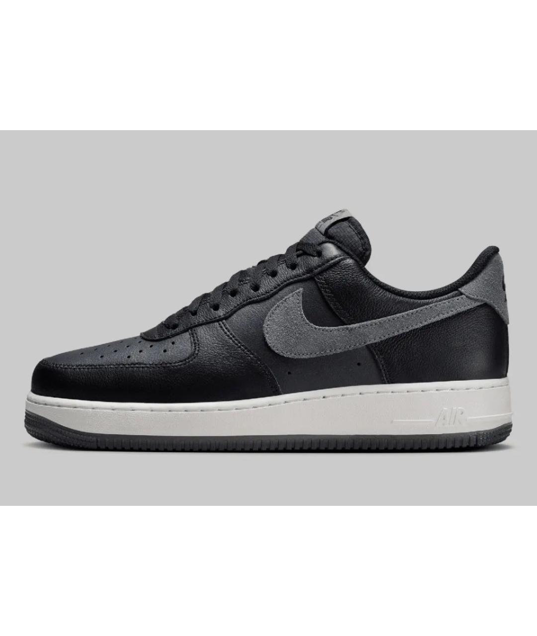 NIKE Антрацитовые кожаные низкие кроссовки / кеды, фото 9